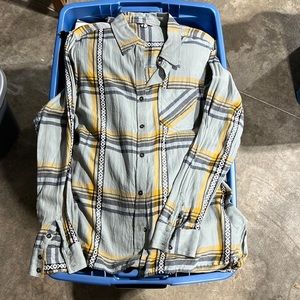 PLAID BUTTON UP TOP